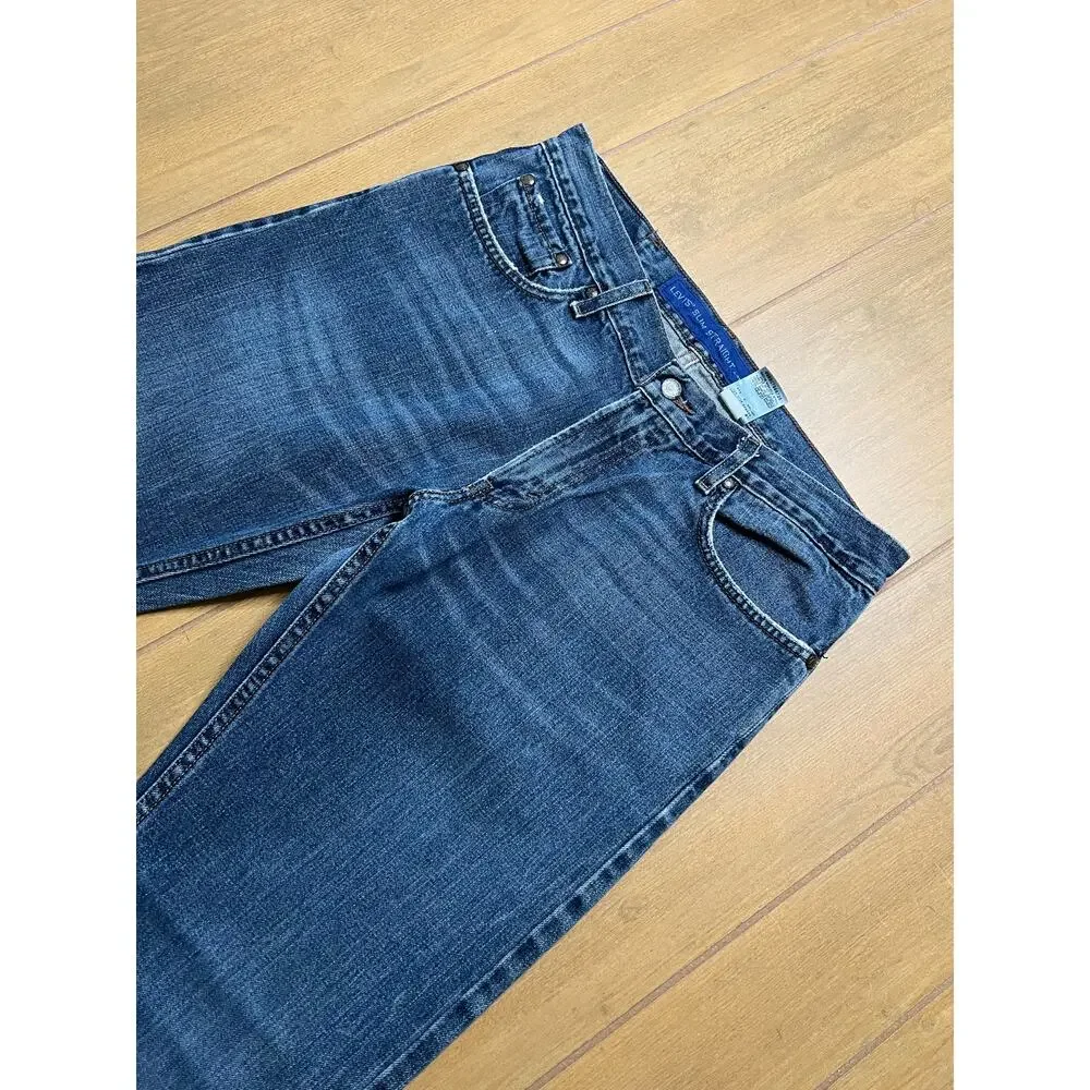 Vintage Levis 514 Slim‎ Straight 33x32 Blue Jeans Denim Fade Y2K boho Western